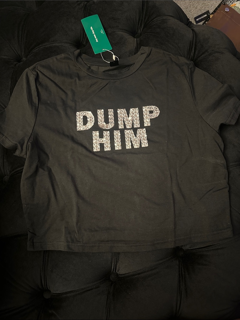 Kids' Black 'DUMP HIM' Graphic T‑Shirt